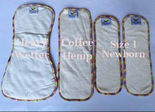 Load image into Gallery viewer, Bells Bumz Size 1 (Newborn) Bamboo & Hemp Inserts (2-pack)